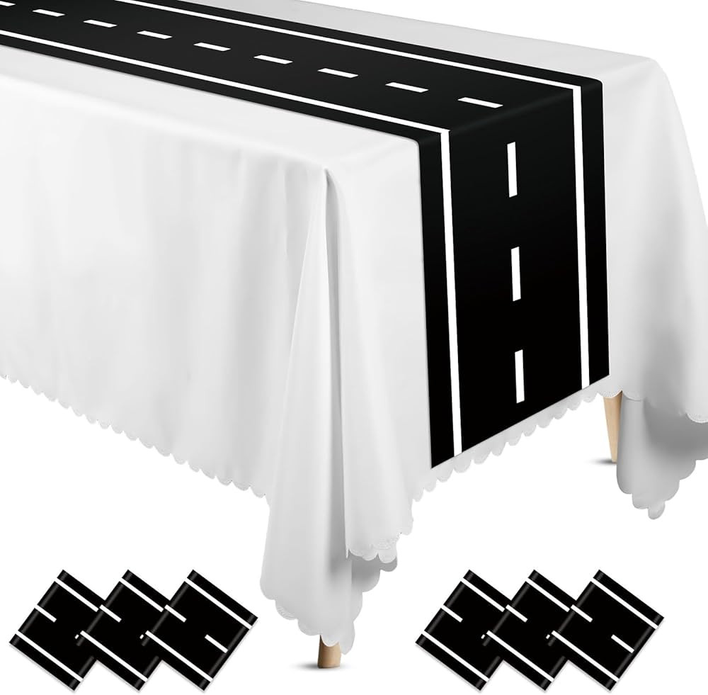 Plastic Table Runner 14 x 108 Inches Flag Tablecloth Road Table Runner for Anniversary Wedding Bi... | Amazon (US)