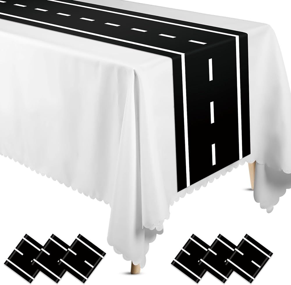 Plastic Table Runner 14 x 108 Inches Flag Tablecloth Road Table Runner for Anniversary Wedding Bi... | Amazon (US)