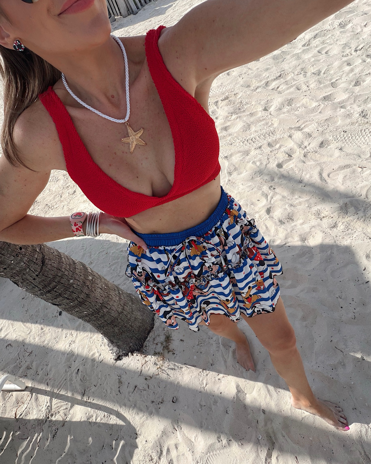 My Disney cruise beach day ootd! In a one size swimsuit, Etsy skirt and accessories - fits tts. 

#LTKtravel #LTKstyletip #LTKSeasonal