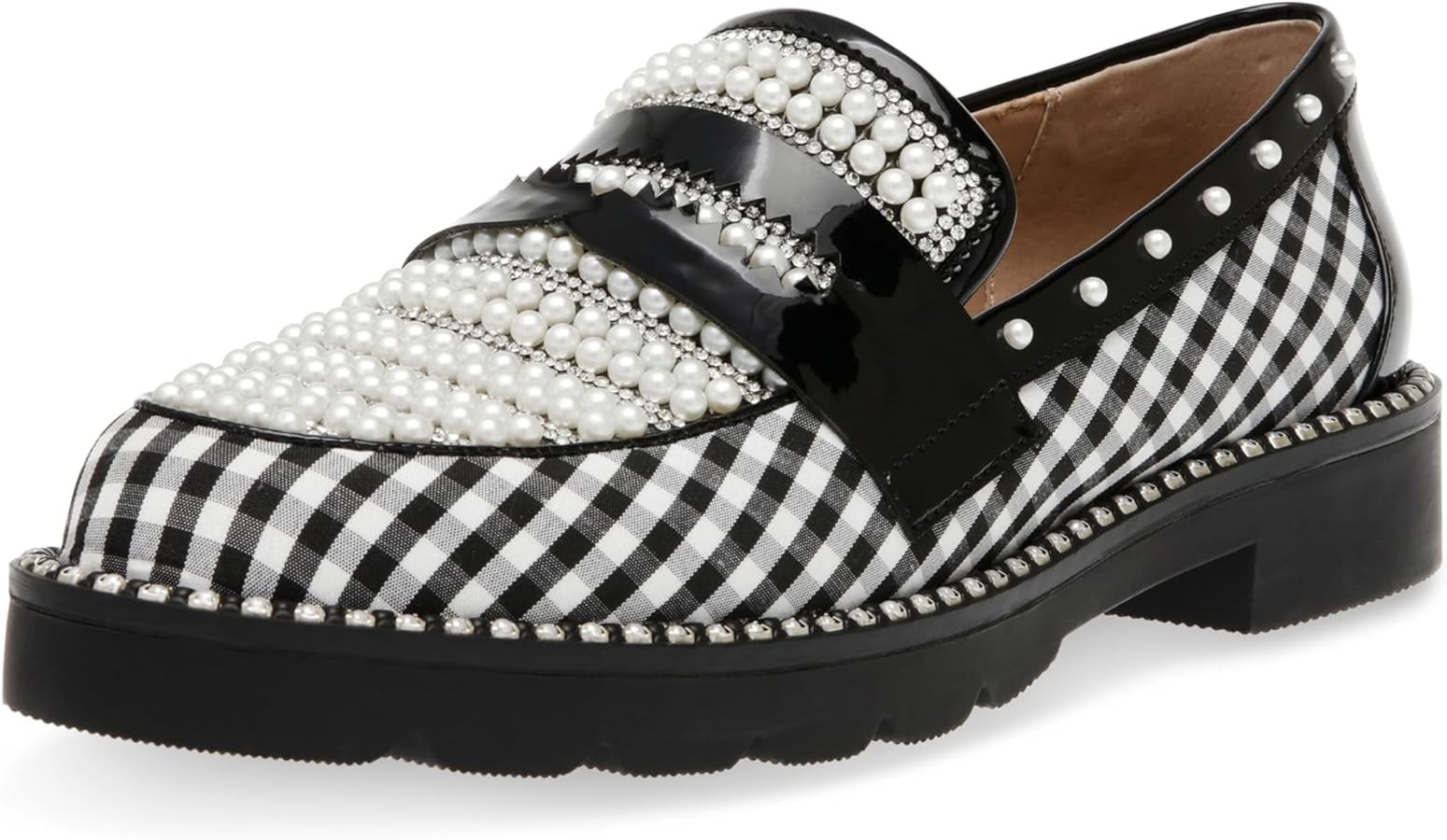 Betsey Johnson Womens Darian Patent Floral Print Loafers | Amazon (US)