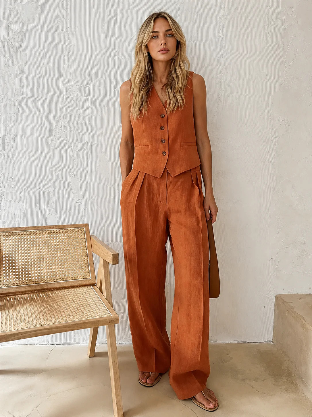 Cotton & Linen Pants Set | Commense