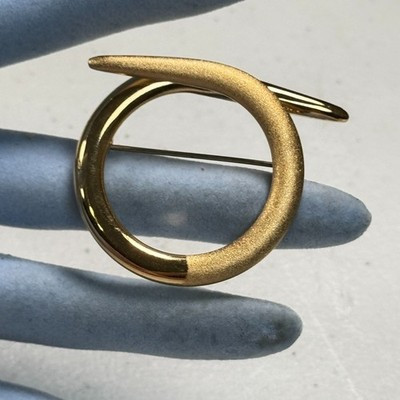 Vintage Salter Gold Tone Modernist Circle Brooch Minimalist Sculptural Pin | eBay US