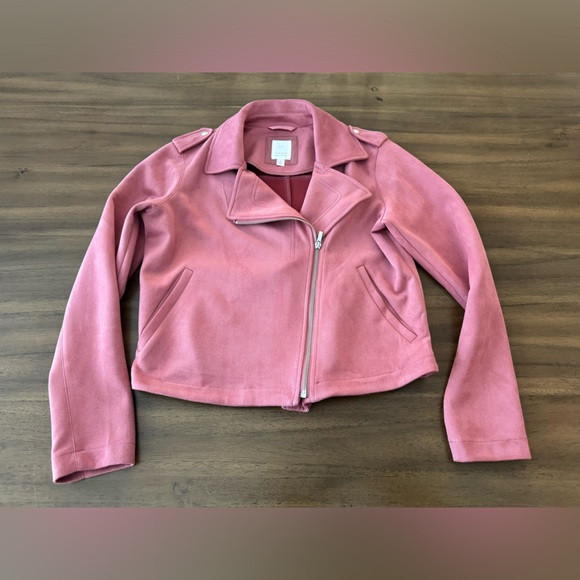LC Lauren Conrad Suede Dusty Pink Moto Jacket Size Small | Poshmark