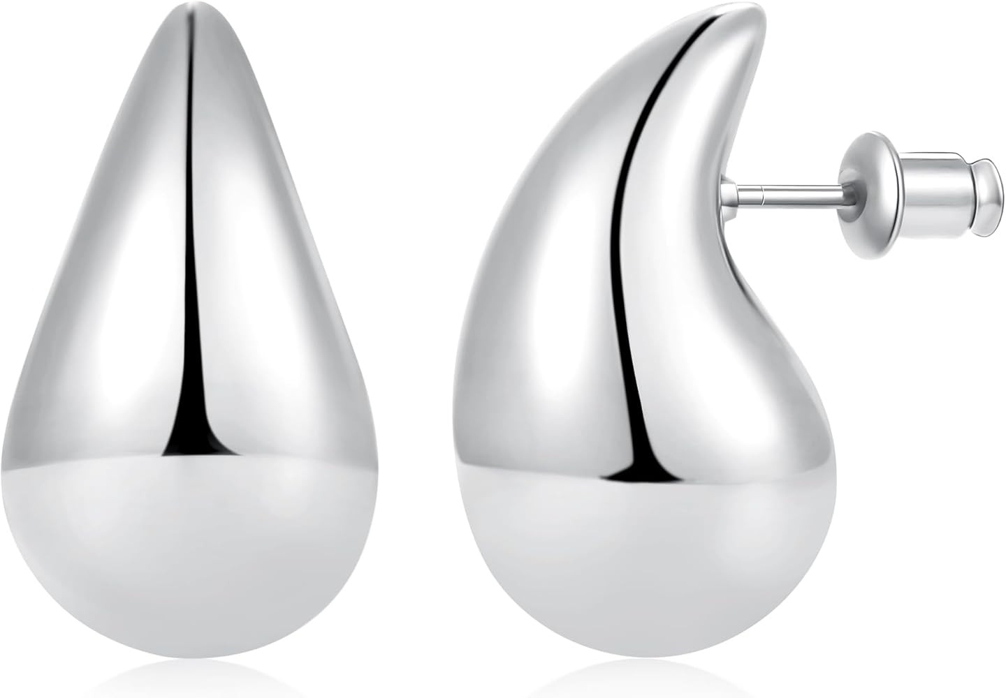 Gacimy Teardrop Earrings Dupes for Women 14K Gold Plated, Chunky Drop Earrings for Women with 925... | Amazon (US)