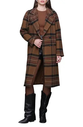 Avec Les Filles Walker Raglan Coat in Black-Brown Plaid at Nordstrom Rack, Size X-Large | Nordstrom Rack