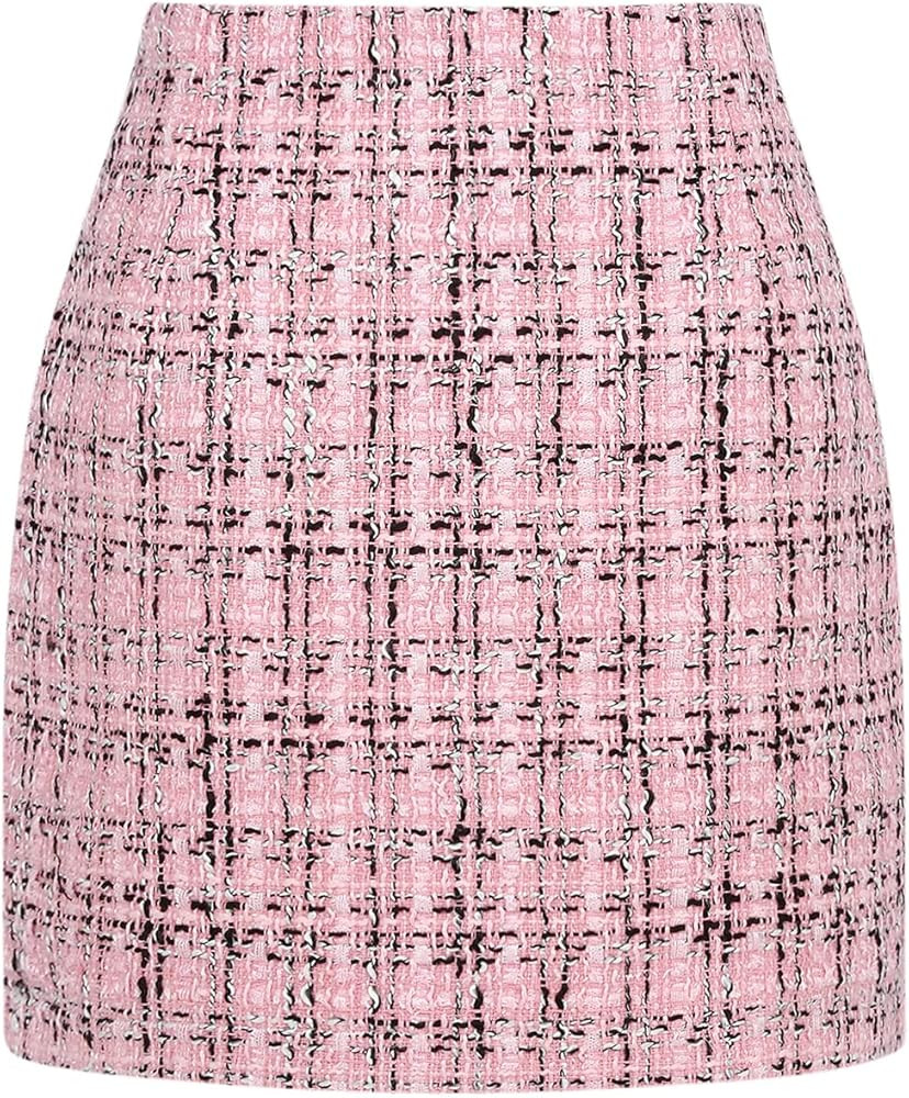 Plaid A line Pencil Mini Skirt | Amazon (US)