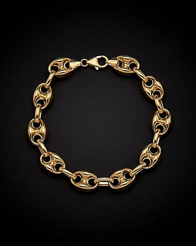 14K Italian Gold Puffed Mariner Bracelet | Ruelala