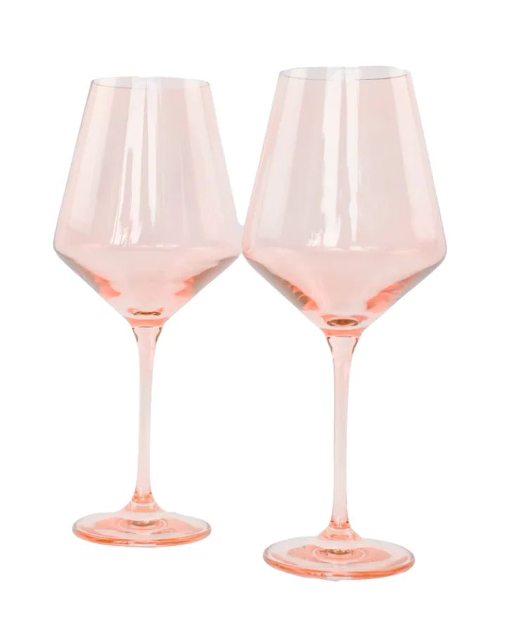 Estelle Colored Wine Stemware | Blush Pink | Set of 2 | Christian Ladd Home