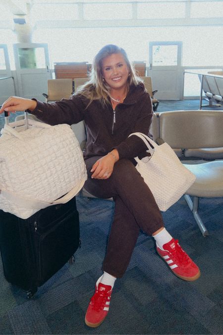 The perfect travel day set! So cozy! 
Sweats tts
Pullover tts
Sneakers I sized down one size 


#LTKstyletip #LTKmidsize #LTKtravel