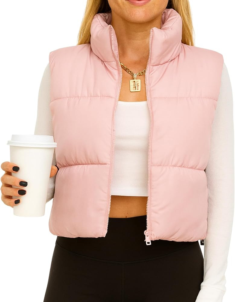 Jessica Simpson Cropped Puffer Vest Women, Sleeveless Women’s Outerwear Vests | Amazon (US)