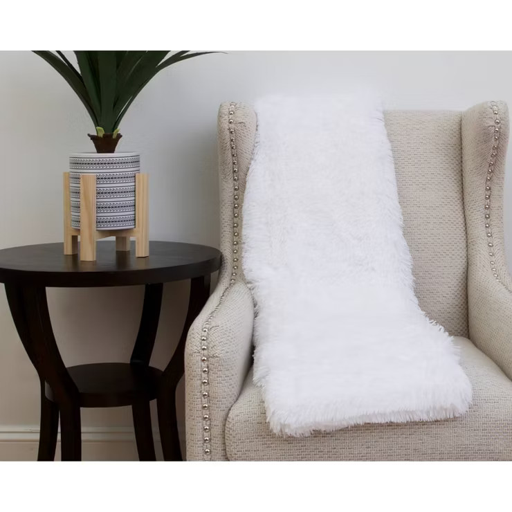 50"x60" Chunky Faux Fur Throw Blanket White - Decor Therapy | Target