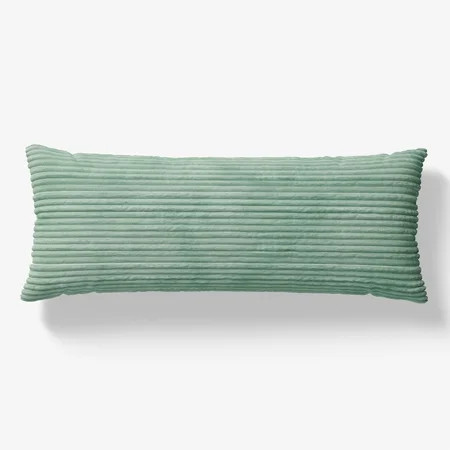 Mainstays Kids Body Pillow with Plush Ribbed Corduroy Removable Cover, 48" x 20", Light Green | Walmart (US)