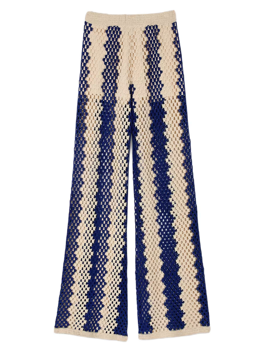 Two-Tone Open Weave Pants | Saks Fifth Avenue
