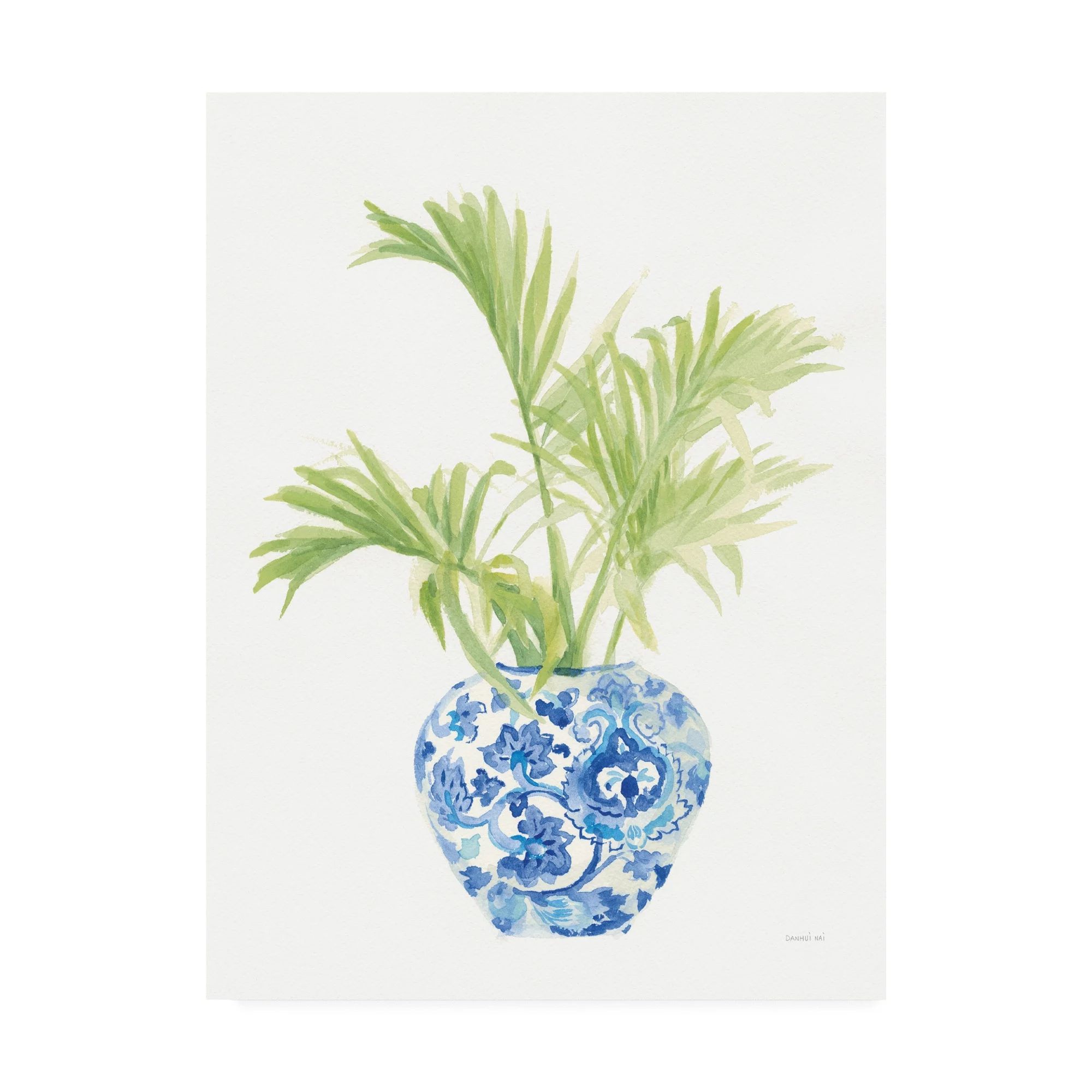 Trademark Fine Art 'Palm Chinoiserie White II' Canvas Art by Danhui Nai | Walmart (US)