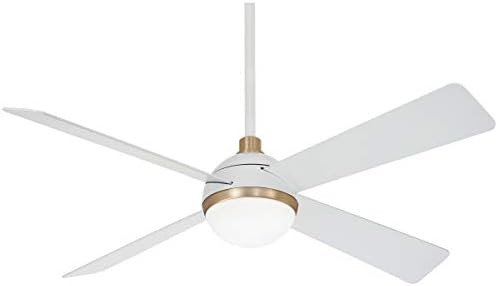 Minka-Aire F623L-WHF/SBR Orb 54" Ceiling Fan with LED Lights & Remote, Flat White | Amazon (US)