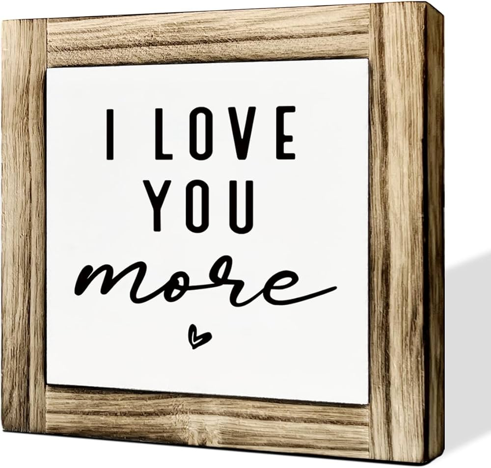 I Love You More Sign, Love Sign, Tiered Tray Sign, Love You More Wall Decor, Rustic Wooden Plaque... | Amazon (US)