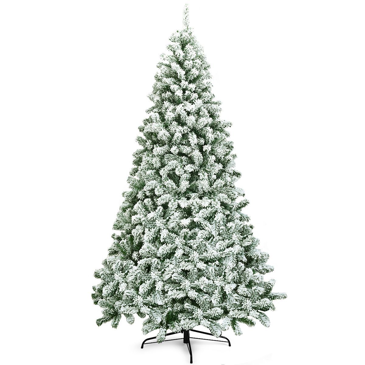 Costway 7.5FT Snow Flocked Artificial Christmas Tree Hinged w/1346 Tip and Foldable Base | Target