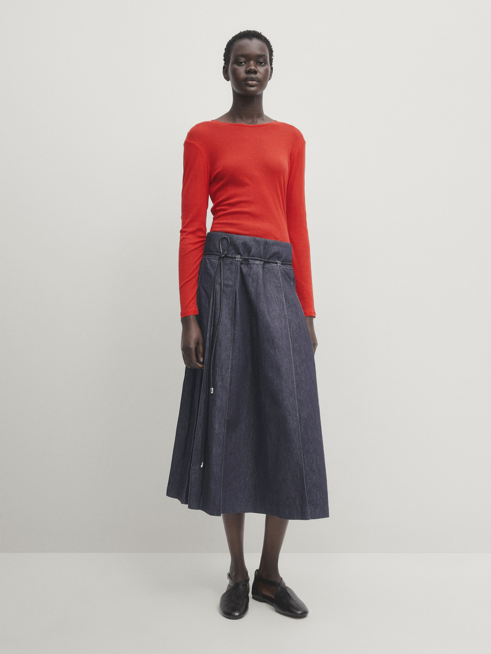 Long sleeve fitted cotton shirt | Massimo Dutti US