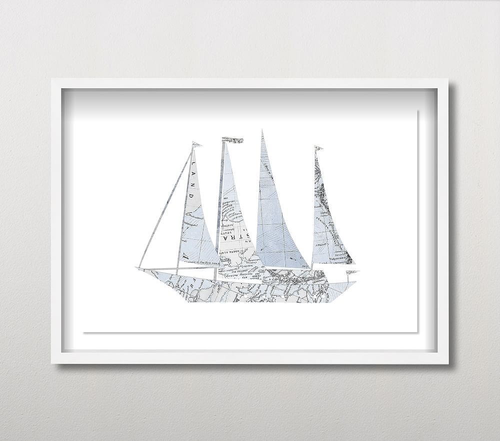Sailboat Map Wall Art (25" x 17") | Pottery Barn Kids
