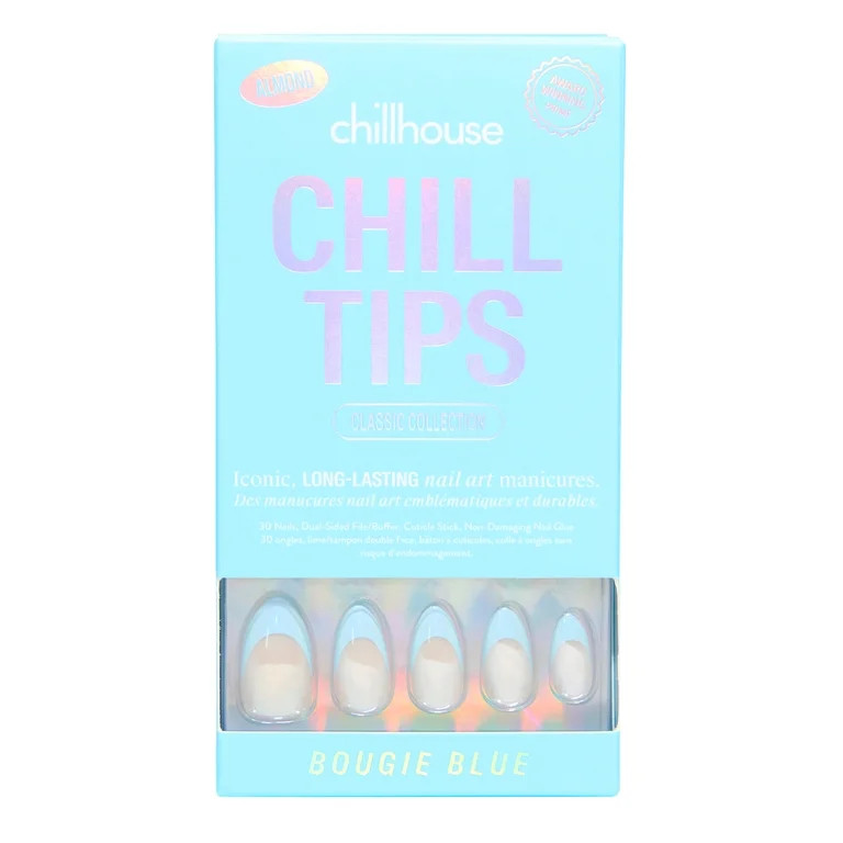 Chillhouse Chill Tips - French Press On Nails, Bougie Blue, Almond Medium, Blue, 30 Fake Nails | Walmart (US)