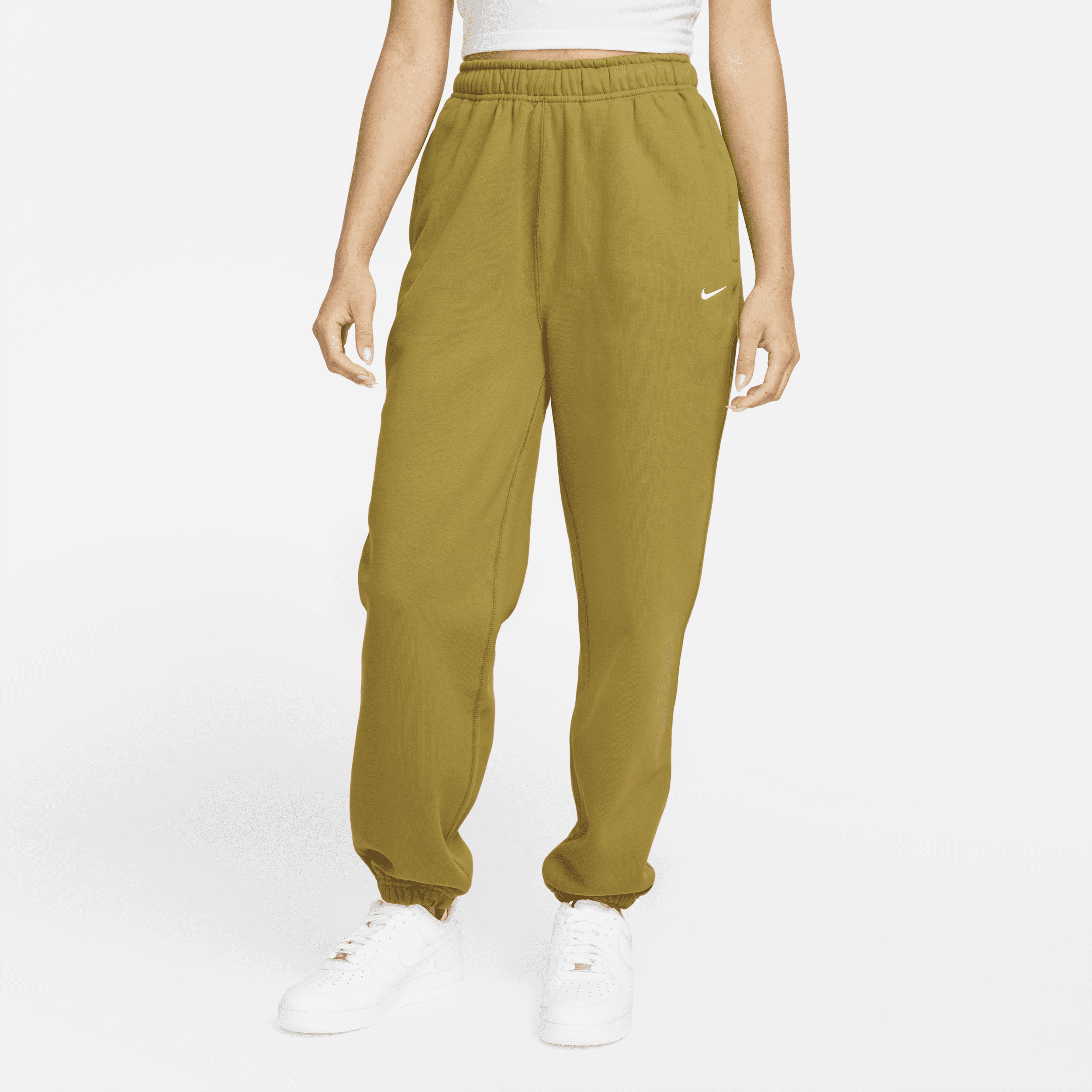 Nike Women's Solo Swoosh Fleece Pants in Green, Size: Small | CW5565-318 | Nike (US)