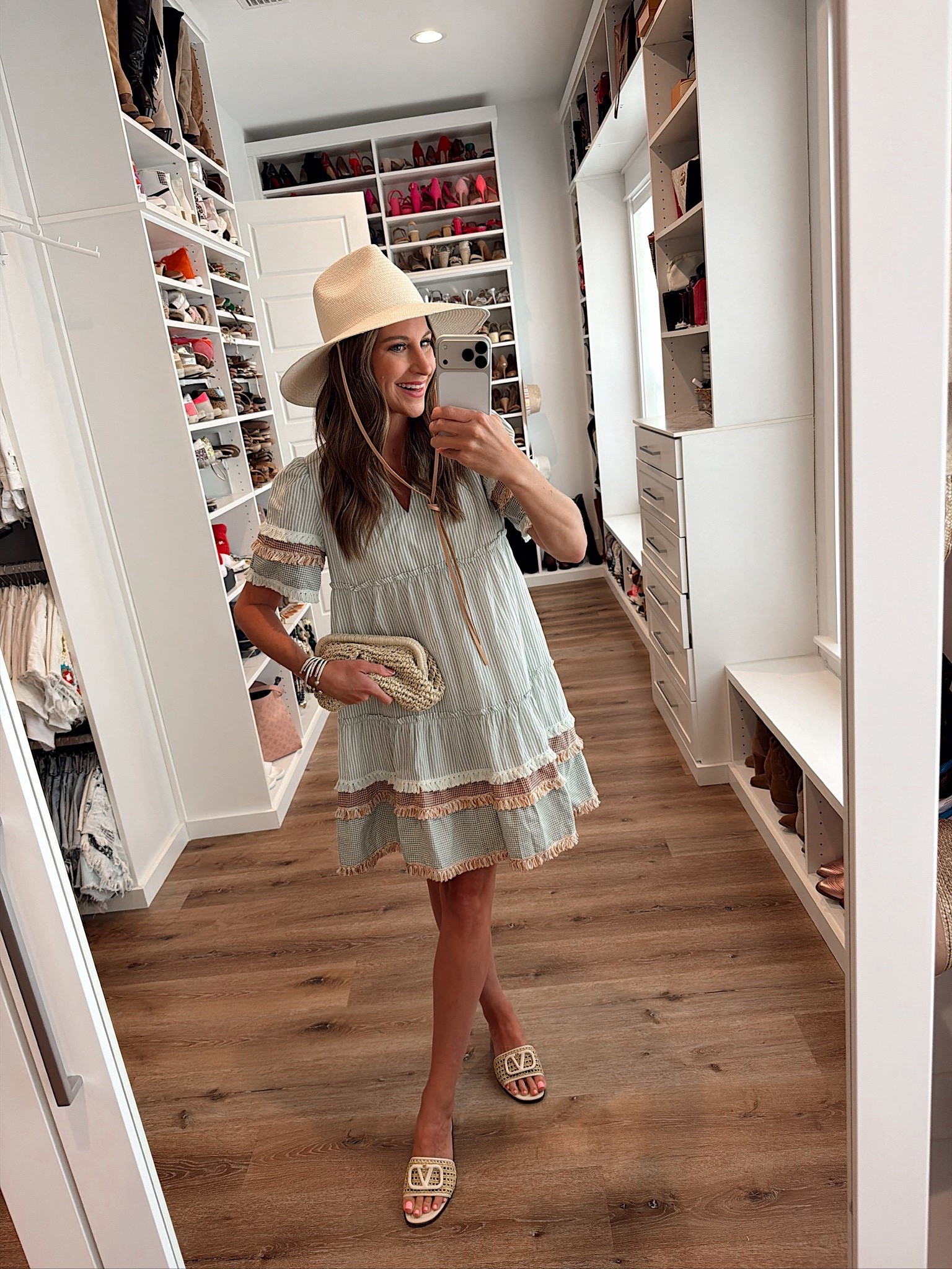 In a small dress, hat, bag, sandals and accessories- fits tts.

#LTKootd #LTKSeasonal #LTKgrwm