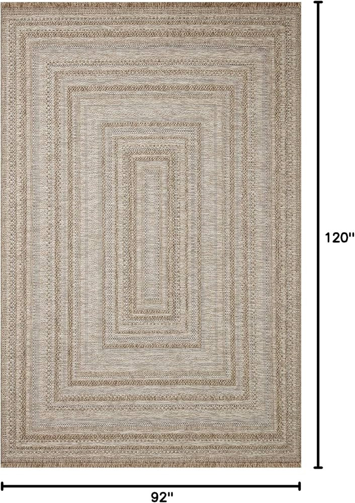 Loloi Dawn Collection Indoor/Outdoor DAW-01 Natural 7'-8" x 10' Area Rug | Amazon (US)