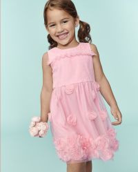 Baby And Toddler Girls 3D Floral Dress - rose pottery | The Children's Place