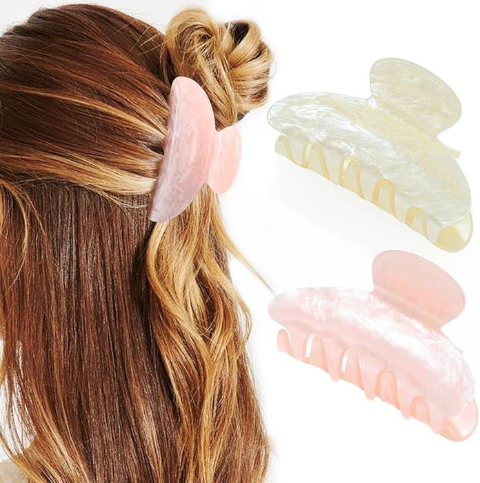 CAKURE Claw Clips Pink Hair Clips Acrylic Hair Claw Clips Hair Accessories for Women and Girls (P... | Amazon (US)