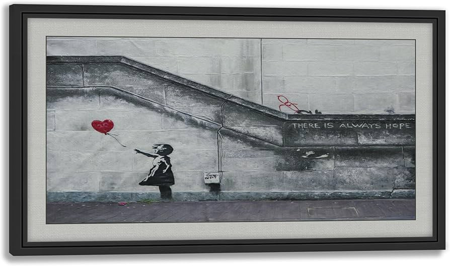 3D Print simulation hand painted texture on canvas painting Banksy There is always Hope Balloon G... | Amazon (US)