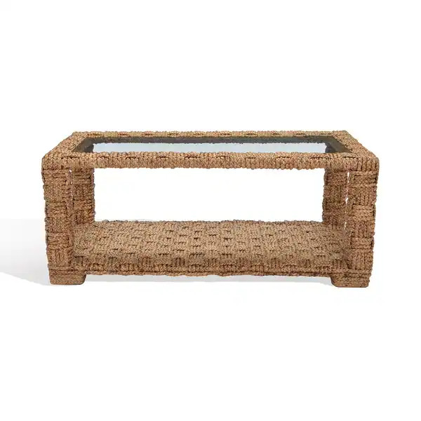 SAFAVIEH Couture Christi Tropical Coastal Boho Water Hyacinth Coffee Table - 44 in. W x 24 in. D ... | Bed Bath & Beyond