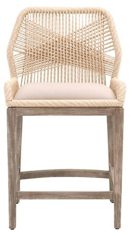 Easton Rope Counter Stool, Sand/Light Gray | One Kings Lane