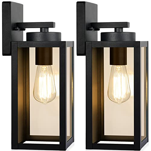 Outdoor Wall Light Fixtures, Exterior Waterproof Wall Lanterns, Porch Sconces Lighting with E26 S... | Amazon (US)