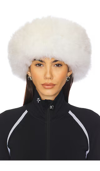 Harper Fur Hat in Cream | Revolve Clothing (Global)