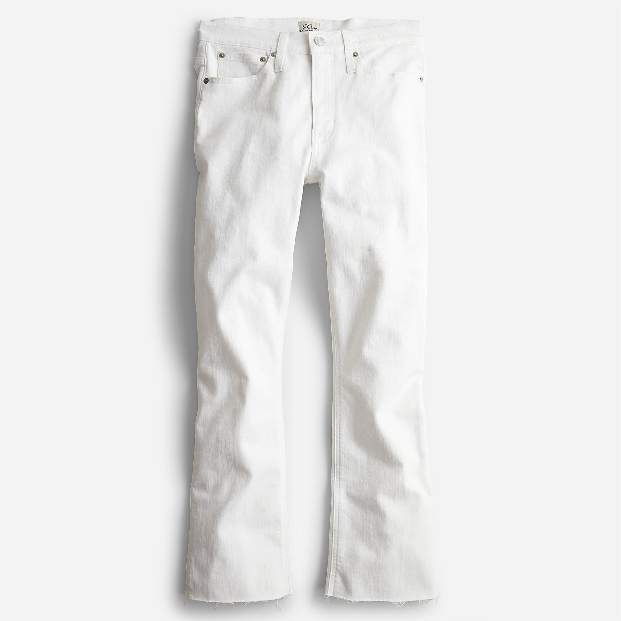9" mid-rise demi-boot crop jean in white | J. Crew US