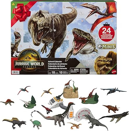 Mattel Jurassic World Rebirth Advent Calendar with 24 Days of Dinosaur-Related Toy Surprises, 18 ... | Amazon (US)