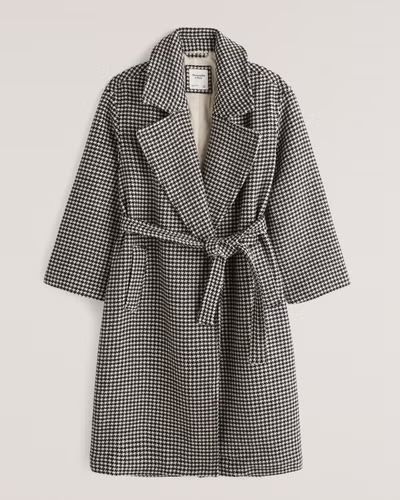 Slouchy Belted Wool-Blend Coat | Abercrombie & Fitch (UK)