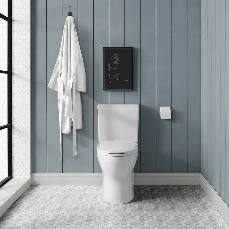 Classe Two-Piece Elongated Left Side Flush Handle Toilet 1.28 gpf | Wayfair North America