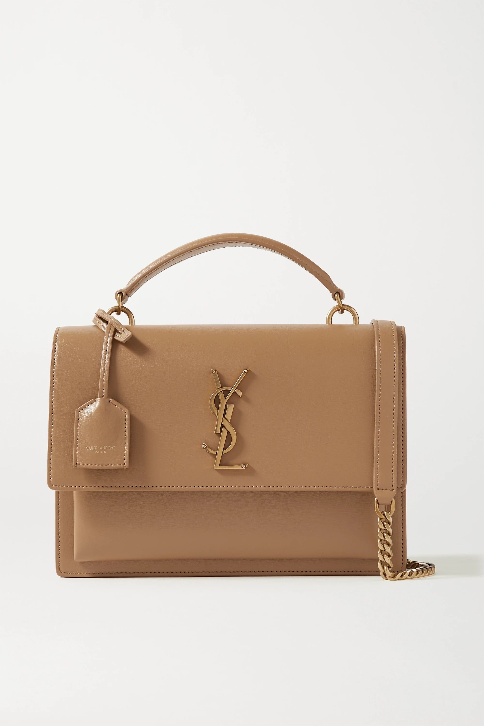 Beige Sunset medium leather shoulder bag | SAINT LAURENT | NET-A-PORTER | NET-A-PORTER (UK & EU)