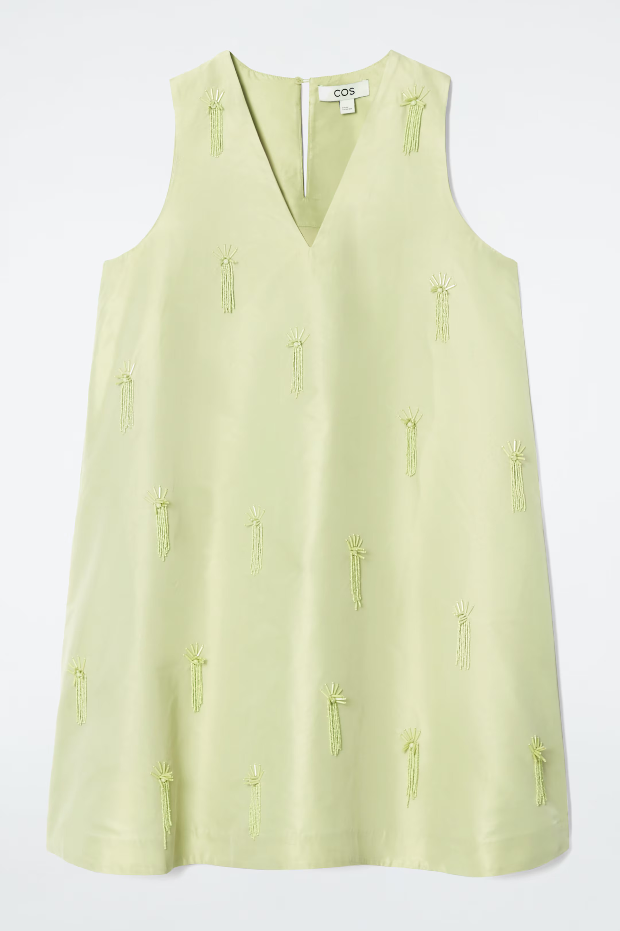 EMBELLISHED MINI SHIFT DRESS - PALE GREEN | COS UK