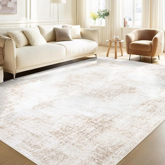 Area Rug 5x7 Vintage Rug: Washable Living Room Rugs Retro Medallion Distressed Large Rugs Soft Lo... | Amazon (US)