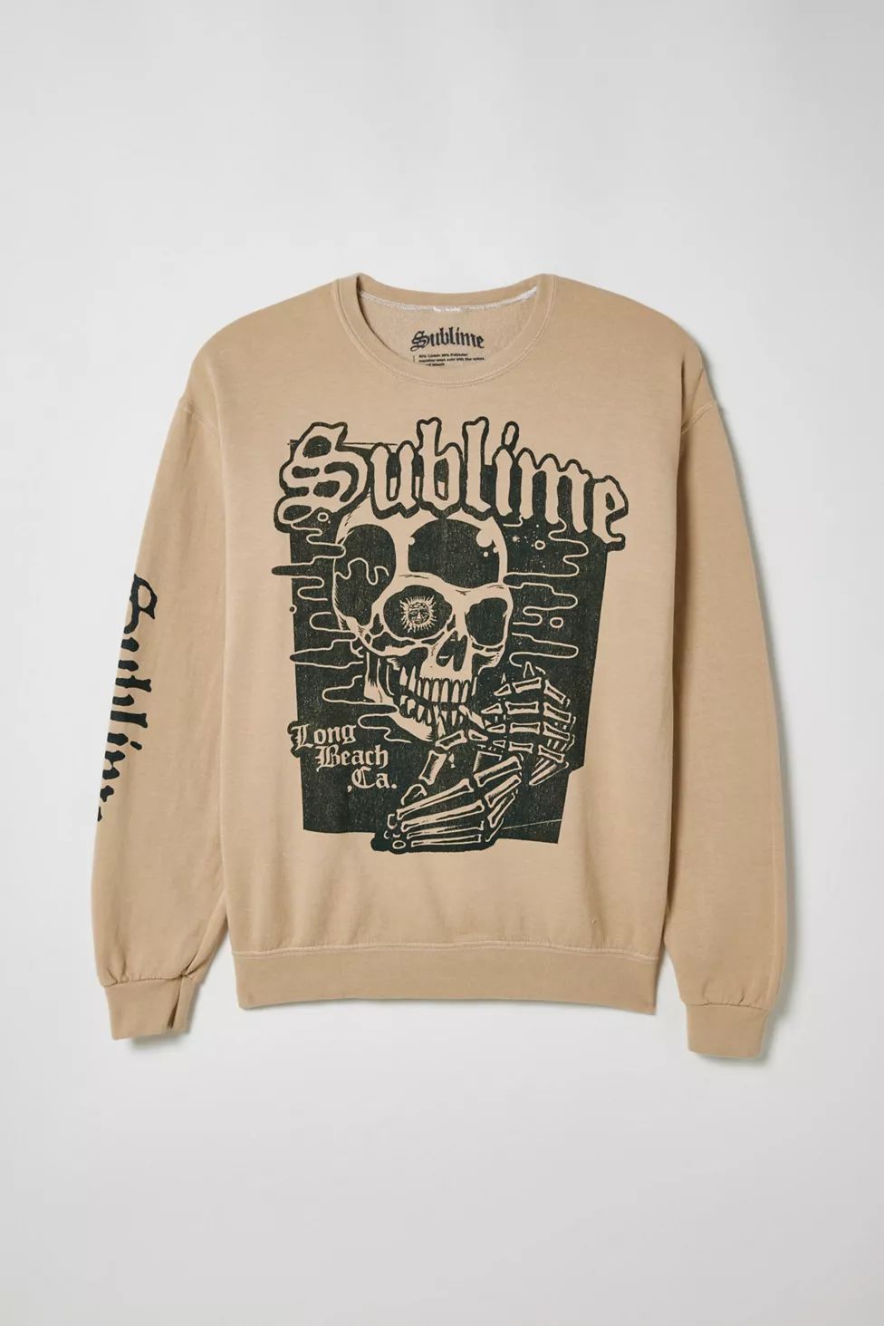 Sublime Skull Long Beach Crew Neck Sweatshirt | Urban Outfitters (US and RoW)