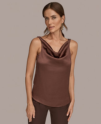 Women's Charmeuse Cowl Neck Tank Top | Macy's