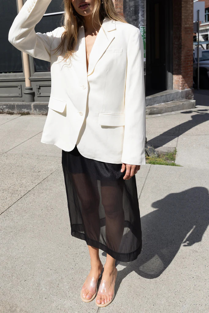 SHEER A-LINE MIDI SKIRT | OAK + FORT