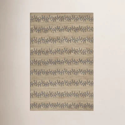 Adoria Vine Stripe Jute and Wool Handwoven Blue Area Rug | Wayfair North America