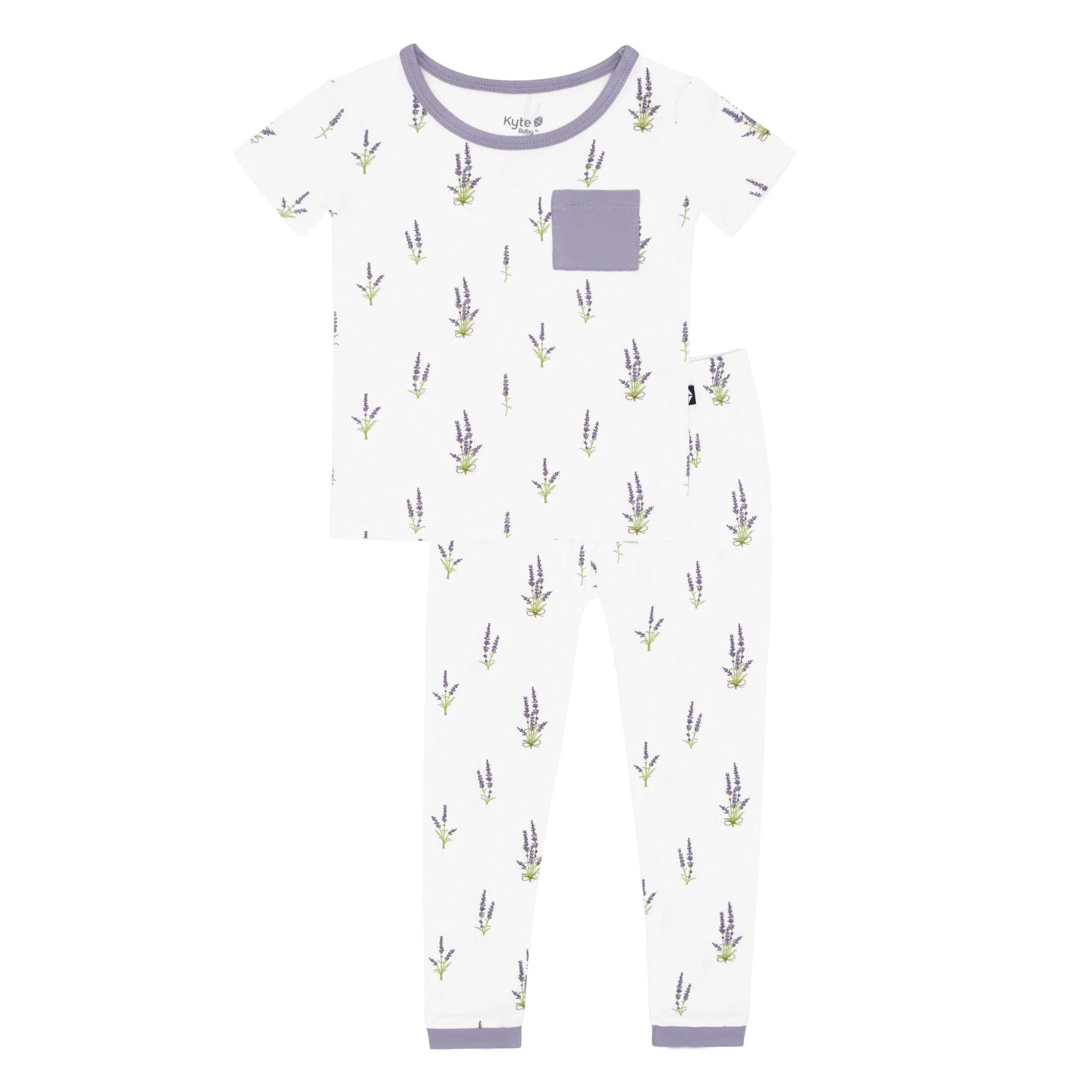 Short Sleeve with Pants Pajamas in Lavender | Kyte BABY