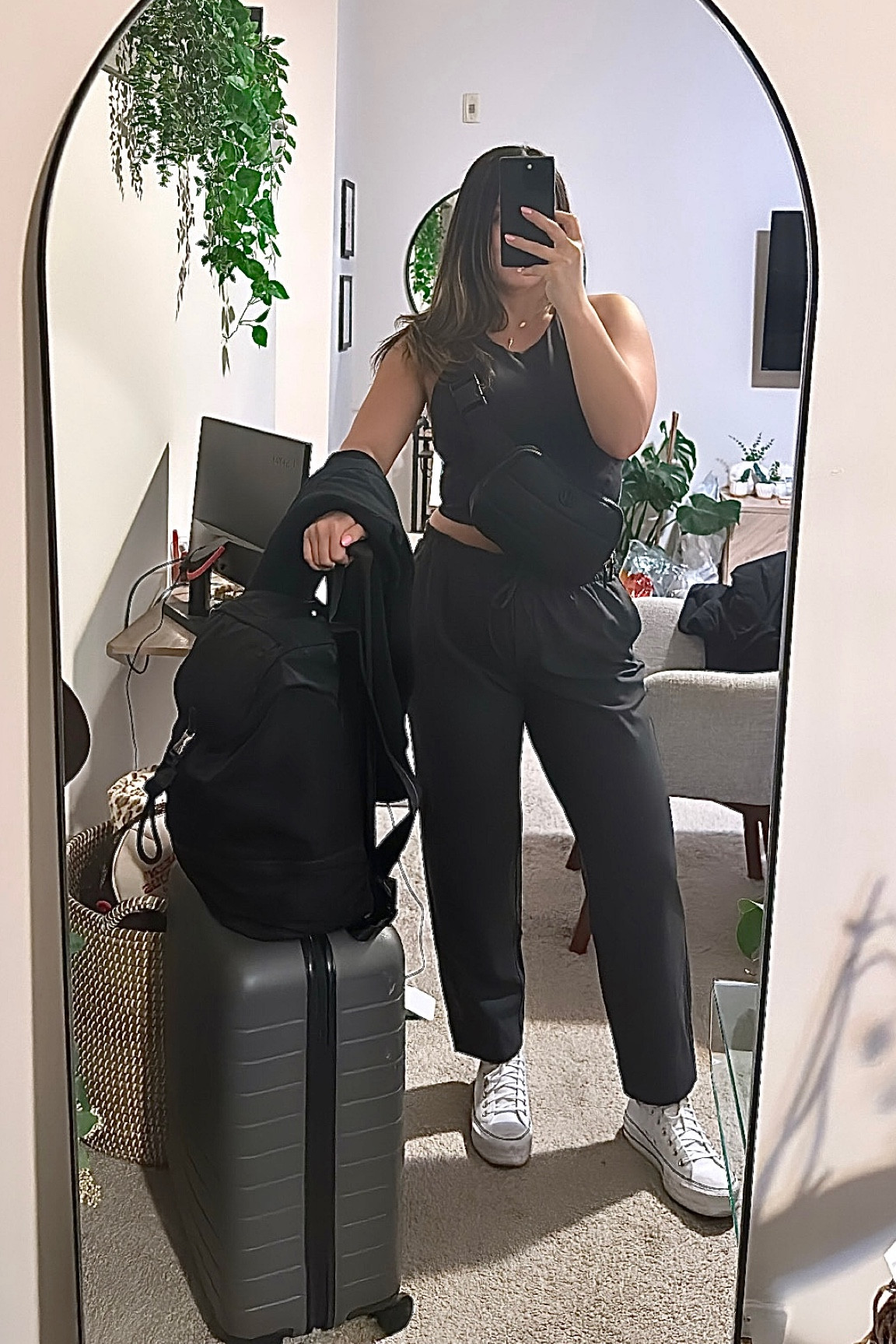 Travel Outfit / Lounge Outfit 
It’s all about the layers when flying! I’m on my way to Chicago and making sure I’m comfortable in the airport and when I get off the plane. It’s gonna be a fun weekend ahead and love that everything I needed fit in my #AwayLuggage bigger carry on. ✈️✈️✈️

#traveloutfit #airportoutfit #travel #airport #winteroutfit #loungewear 

#LTKstyletip #LTKtravel #LTKfitness