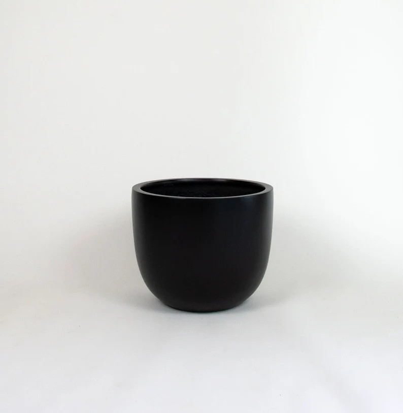 Matte Black Round Planter Pot | Indoor & Outdoor Modern Lightweight Hand Painted Planters | Etsy (CAD)