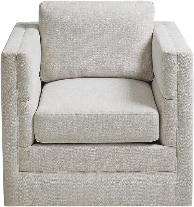 MARTHA STEWART Osborne Swivel Accent Chair, 360 Degree Armchair with Metal Base Stand, Pillowback... | Amazon (US)
