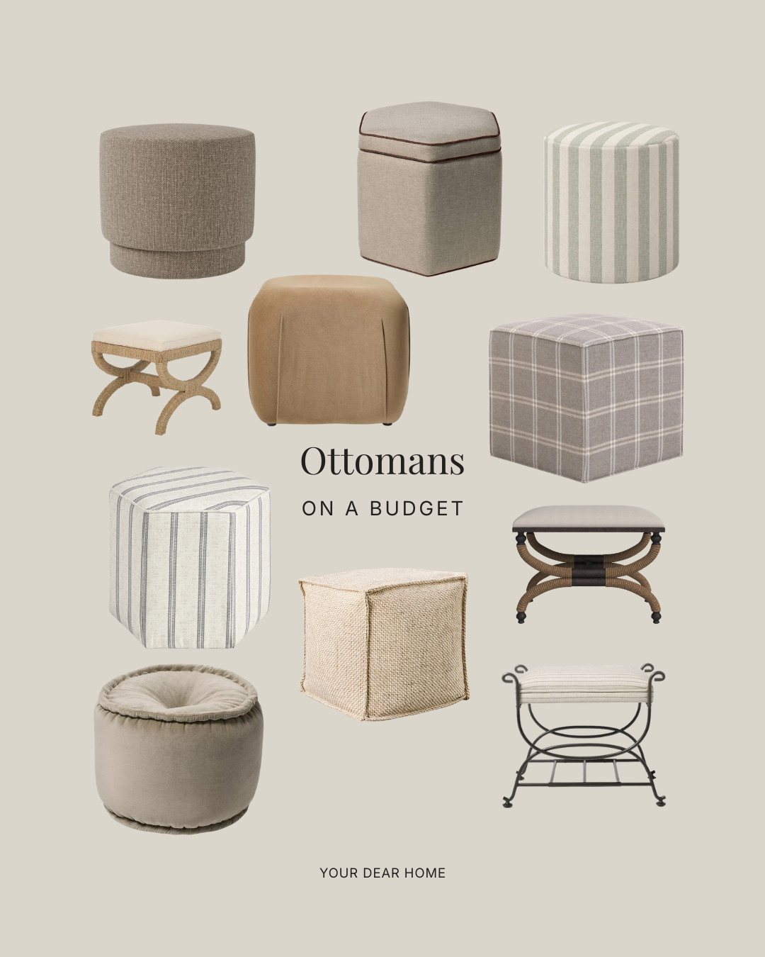 Stunning ottomans on a budget, perfect for entryways, living rooms, bedrooms & more! 

 #LTKHome